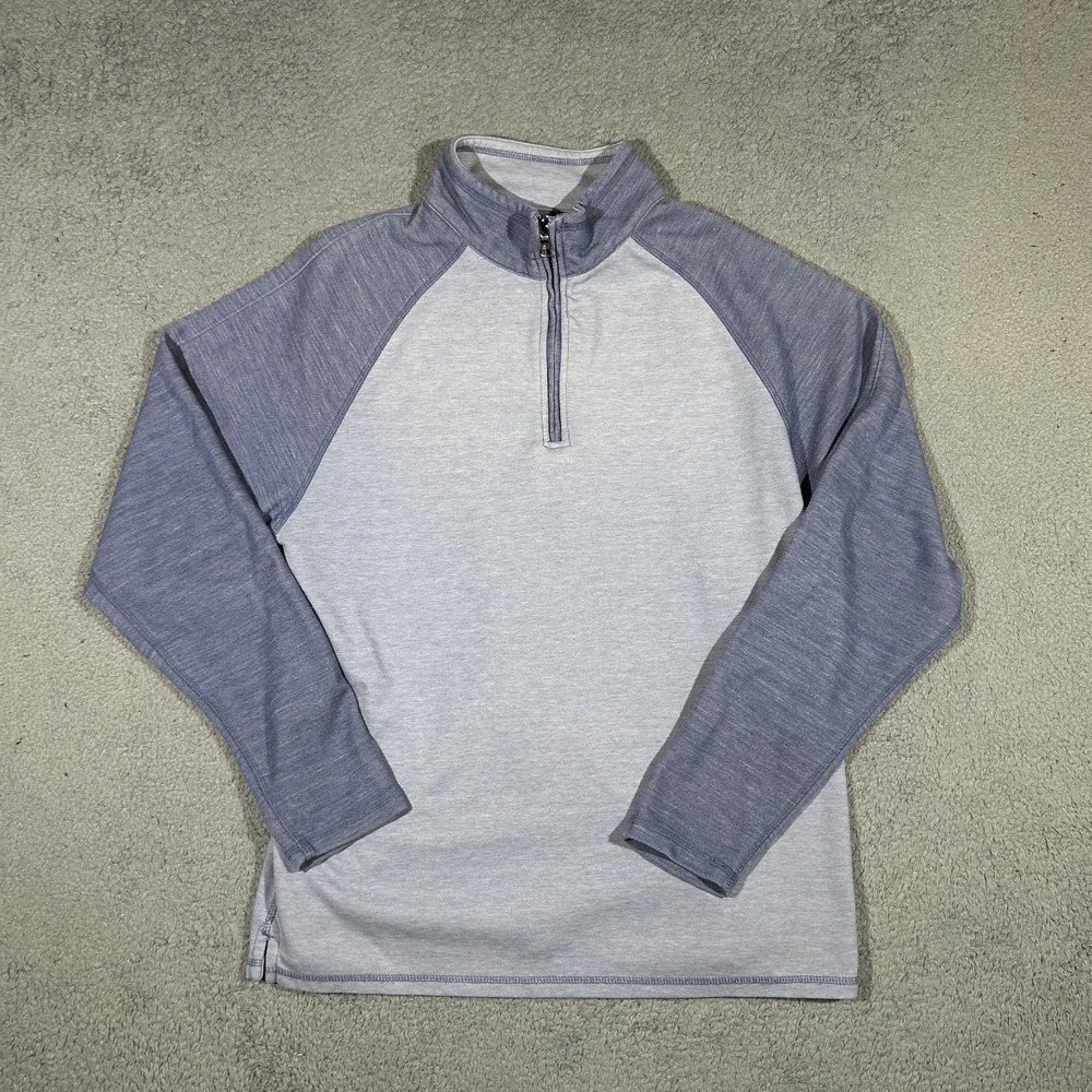 Fundamental Coast Quarter Zip Pullover Men's Medium Blue Poly Blend #3709